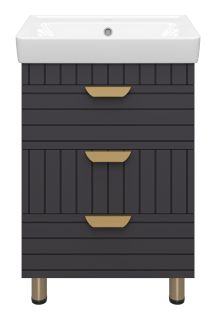 Напольная тумба под раковину Brevita Gloster GLOS-06060-48-2 60см графит